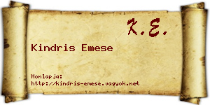 Kindris Emese névjegykártya