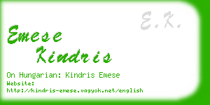 emese kindris business card